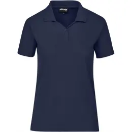 Ladies Basic Pique Golf Shirt Navy Front